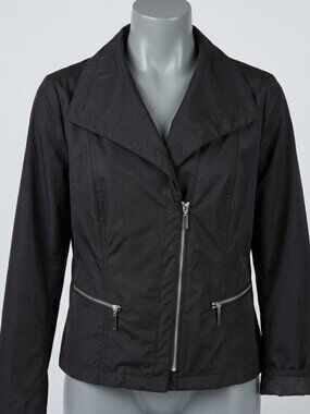 Chico's Carefree Chill Carlynn Black Windbreaker Jacket Women's Size 1